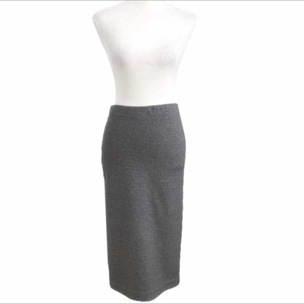 Frank & Oak Stretch Grey Midi Skirt Sz Small